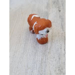 Mini brown white scruffy long hair dog Mutt Pet doll accessory